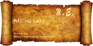 Móry Emil névjegykártya